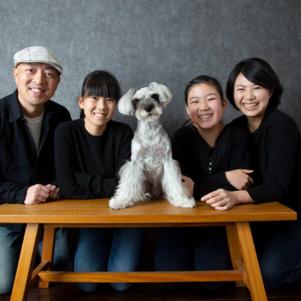 家族写真の記念撮影