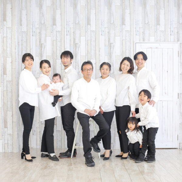 家族写真の記念撮影