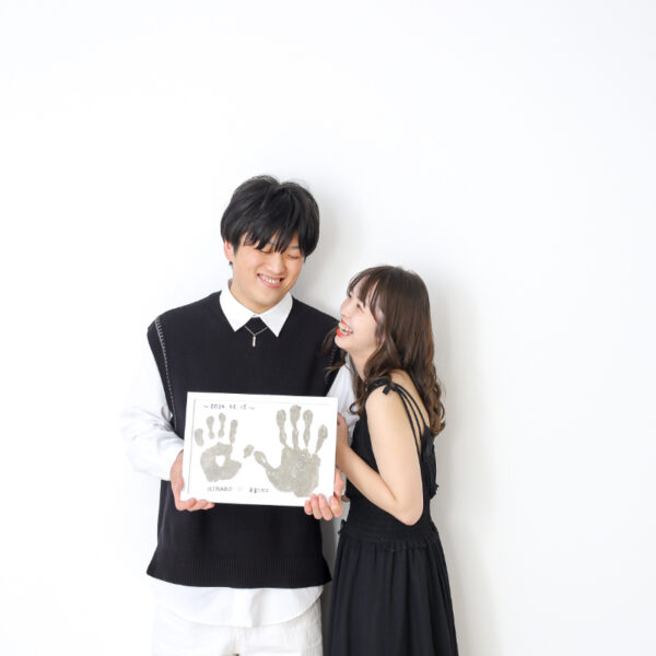 家族写真の記念撮影